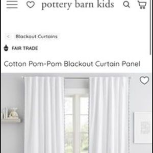 Pottery Barn Kids Pom Pom gold black out curtain panel